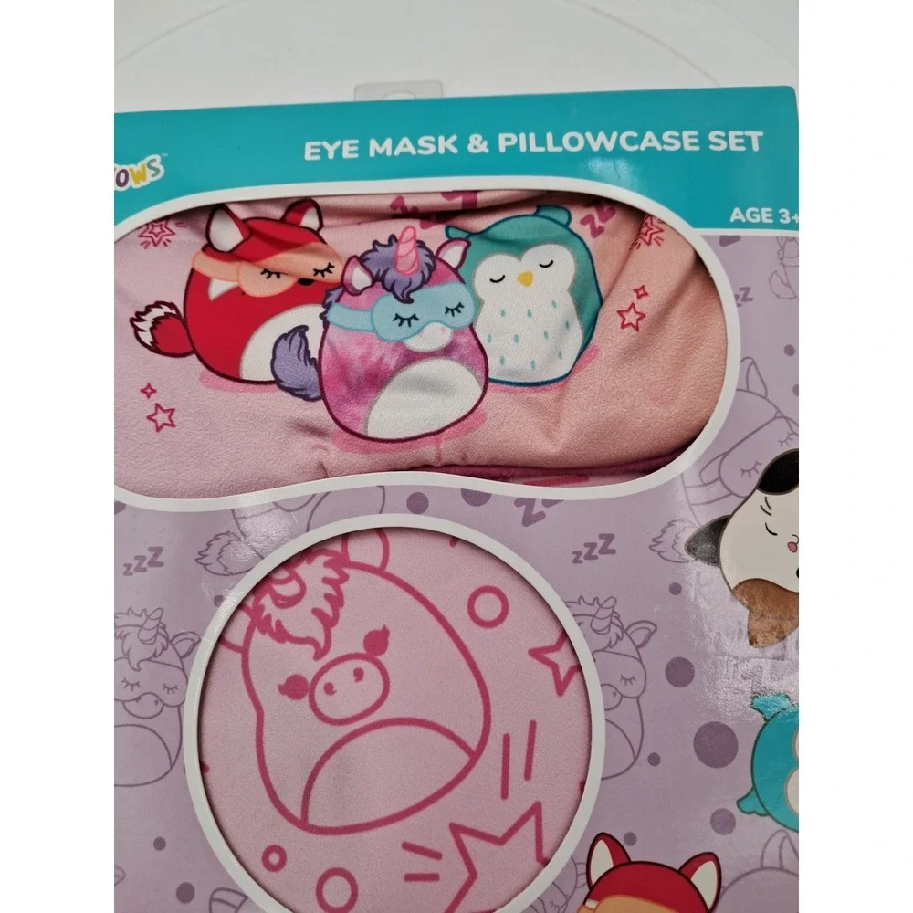 Squishmallows Eye Mask And‎ Pillowcase-Pink NIB